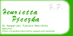 henrietta pjeczka business card